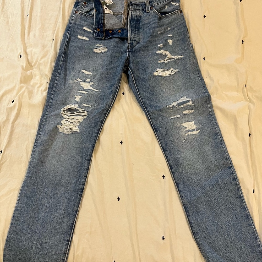 Levi's Light Blue Relaxed Distressed Jeans